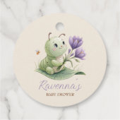 Cute Caterpillar Personalized Name Baby Shower Bedankjes Labels (Achterkant)
