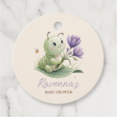 Cute Caterpillar Personalized Name Baby Shower Bedankjes Labels (Voorkant)