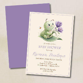 Cute Caterpillar Personalized Name Baby Shower Kaart