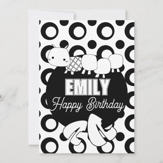 Cute Caterpipe Colour Birthday Party Feestdagenkaart (Voorkant)