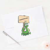 Cute Caterstone met teken,<PERSONALIZE> Ronde Sticker (Envelop)