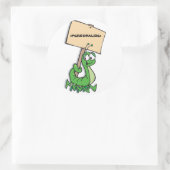 Cute Caterstone met teken,<PERSONALIZE> Ronde Sticker (Tas)