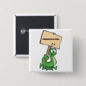 Cute Caterstone met teken,<PERSONALIZE> Vierkante Button 5,1 Cm (Voorkant /achterkant)