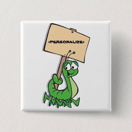 Cute Caterstone met teken,<PERSONALIZE> Vierkante Button 5,1 Cm (Voorkant)