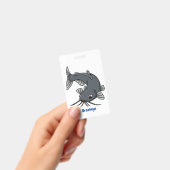Cute catfish cartoon illustration badge (Handheld)