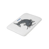 Cute catfish cartoon illustration badmat (Gekanteld)
