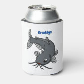 Cute catfish cartoon illustration blikjeskoeler (Blikje Achterkant)