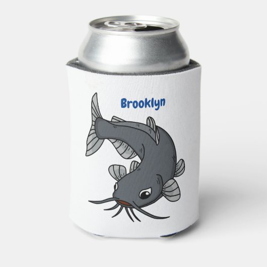 Cute catfish cartoon illustration blikjeskoeler (Blikje Achterkant)