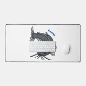 Cute catfish cartoon illustration bureaumat (Keyboard & Muis)