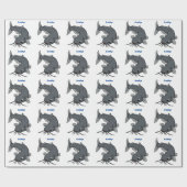 Cute catfish cartoon illustration cadeaupapier (Vlak)