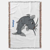 Cute catfish cartoon illustration deken (Voorkant Verticaal)