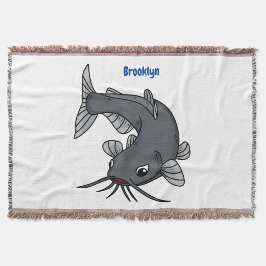 Cute catfish cartoon illustration deken (Voorkant)