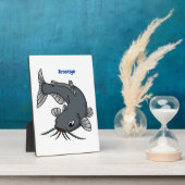 Cute catfish cartoon illustration fotoplaat (Zijkant)