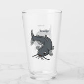 Cute catfish cartoon illustration glas (Achterkant)