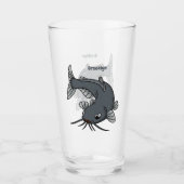 Cute catfish cartoon illustration glas (Voorkant)