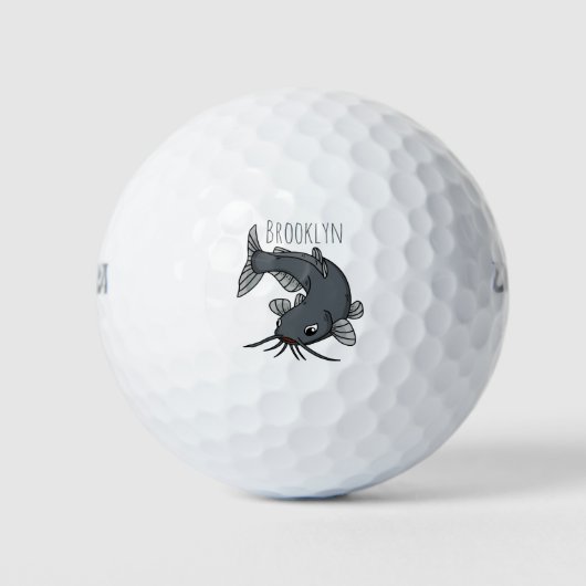 Cute catfish cartoon illustration golfballen (Voorkant)