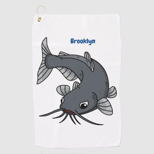 Cute catfish cartoon illustration golfhanddoek (Voorkant)