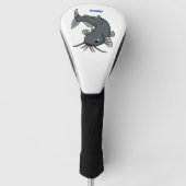 Cute catfish cartoon illustration golfheadcover (Voorkant)