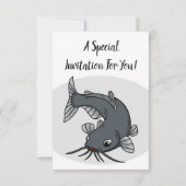 Cute catfish cartoon illustration kaart (Achterkant)