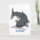 Cute catfish cartoon illustration kaart (Voorkant)