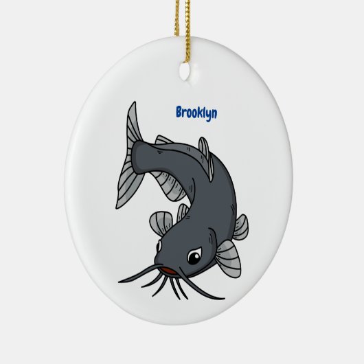 Cute catfish cartoon illustration keramisch ornament (Rechts)