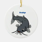 Cute catfish cartoon illustration keramisch ornament (Voorkant)