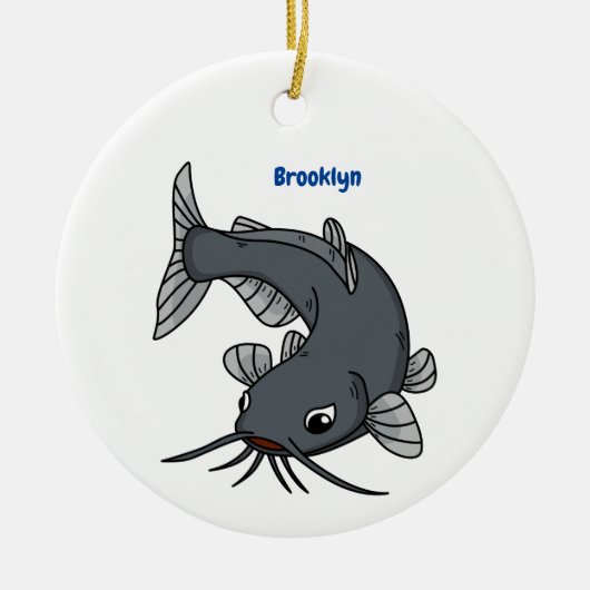 Cute catfish cartoon illustration keramisch ornament (Voorkant)