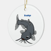 Cute catfish cartoon illustration keramisch ornament (Links)