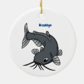Cute catfish cartoon illustration keramisch ornament (Achterkant)