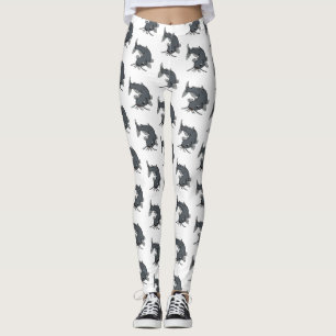 Cute catfish cartoon illustration leggings