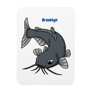 Cute catfish cartoon illustration magneet