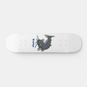 Cute catfish cartoon illustration persoonlijk skateboard (Horizontaal)