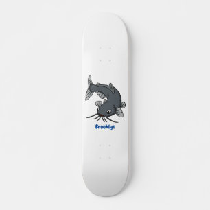 Cute catfish cartoon illustration persoonlijk skateboard