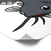 Cute catfish cartoon illustration poster (Hoek)