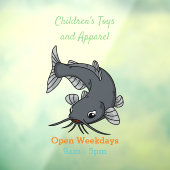 Cute catfish cartoon illustration raamsticker (Vel 3)