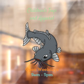 Cute catfish cartoon illustration raamsticker (Vel 2)