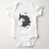 Cute catfish cartoon illustration romper (Voorkant)
