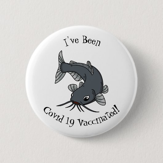 Cute catfish cartoon illustration ronde button 5,7 cm (Voorkant)