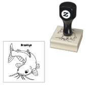 Cute catfish cartoon illustration rubberstempel (Gestempeld)