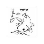 Cute catfish cartoon illustration rubberstempel (Afrduk)