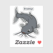 Cute catfish cartoon illustration sticker (Vel)