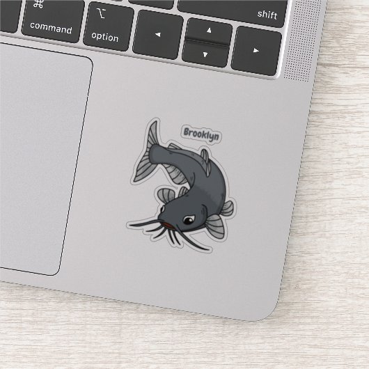 Cute catfish cartoon illustration sticker (Detail)