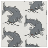Cute catfish cartoon illustration stof (Close Up)