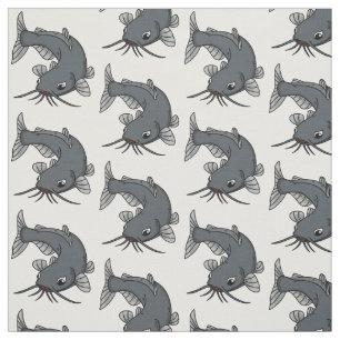 Cute catfish cartoon illustration stof