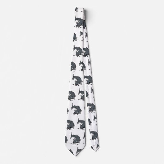 Cute catfish cartoon illustration stropdas (Voorkant)