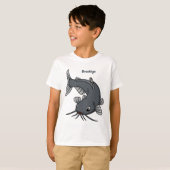 Cute catfish cartoon illustration t-shirt (Voorkant volledig)