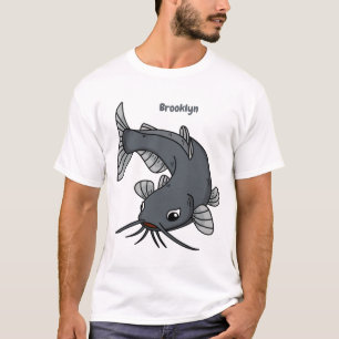 Cute catfish cartoon illustration t-shirt