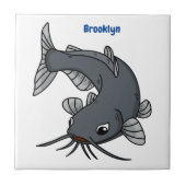 Cute catfish cartoon illustration tegeltje (Voorkant)