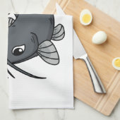 Cute catfish cartoon illustration theedoek (Quarter Fold)