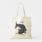 Cute catfish cartoon illustration tote bag (Achterkant)